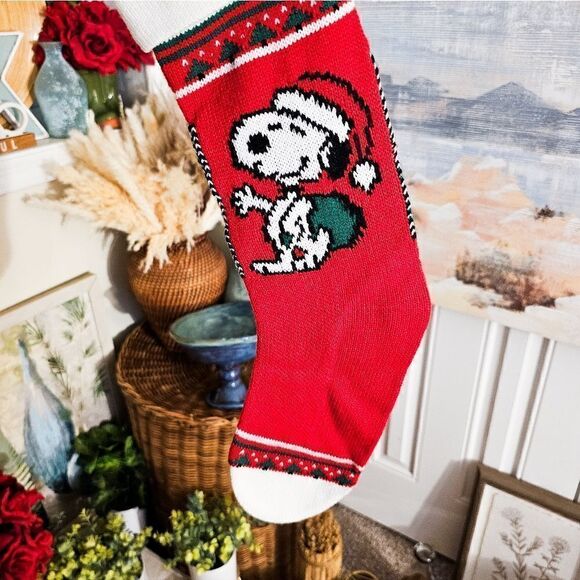 VTG Snoopy 1958 Embassador Hallmark Peanut Charlie Brown Knitted Stocking . - Picture 11 of 13